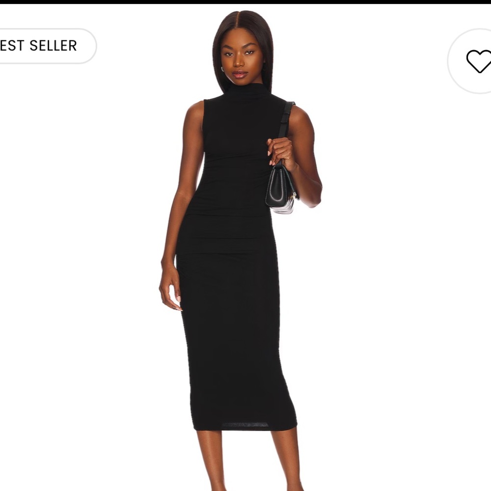 Aritiza Dress | Black Sleeveless Midi Knit Dress